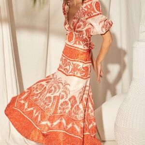 Johanna Ortiz Palm to Nadube Size 8 Silk Set